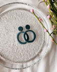 Ivy Hoop Stud Clay Earrings | Emerald Sea
