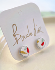Polymer Clay Studs: Confetti & Gold