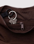 Small Nylon Crescent Bag - Coffee