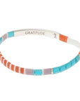 Good Karma Bracelet | Gratitude Turquoise/Orange/Silver