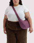 Medium Nylon Crescent Bag: Wild Plum