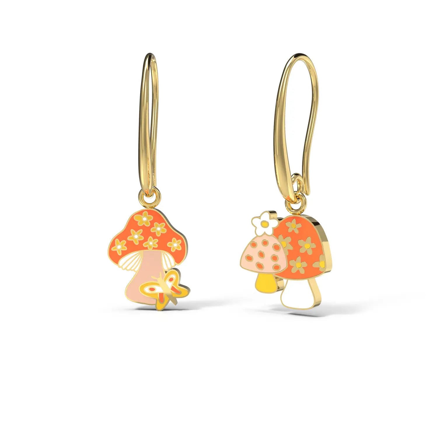 Mushroom &amp; Flower Earrings