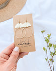 Brass Half Moon Circle Earrings
