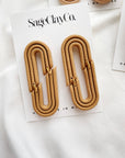 Retro Double Rainbow Clay Earrings | Leather