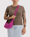 Small Nylon Crescent Bag | Deep Fuschia
