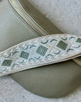 Crossbody handbag green leather purse bum bag