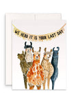 Llamas Herd Leaving - Goodbye Card