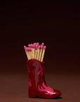 Cowboy Boot Match Holder | Red & Pink Flame