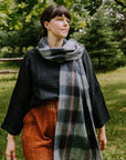 Pokoloko | Alpaca Seamless Scarf: Retro Grey Plaid