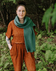 Pokoloko | Alpaca Reversible Seamless Scarf: Leaf/Grey