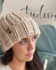 Merino Wool Hat: Light Beige