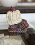 Popknits | Knitted Baby Booties: Purple Multi