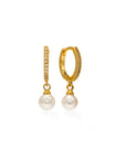 Amari Pearl Huggie Hoop Earrings