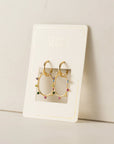 Circa Oval Drop Hoops | Mixed Stones