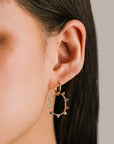 Circa Oval Drop Hoops | Mixed Stones