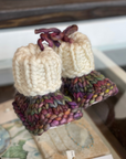 Popknits | Knitted Baby Booties: Purple Multi