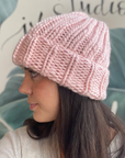 Merino Wool Hat: Light Pink