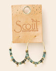 Stone Disc Hoop Earrings: African Turquoise/Gold