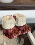 Popknits | Knitted Baby Booties: Red/Pink