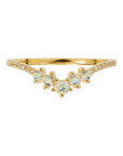 9k Rainbow Moonstone & Diamond Vivant Arc Ring