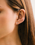 Mini Halo Stud Earrings - Silver