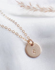 Round Letter Necklace | Silver