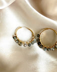 Bohemian Hoops | Pink Opal/Labradorite