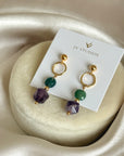 Halo Gemstone Drop | Amethyst