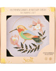 Jewelry Dish & Stud Earring Set - Hummingbird/Lavender