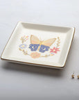 Jewelry Dish & Stud Earring Set - Butterfly/Cream