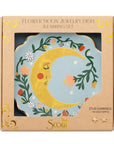 Jewelry Dish & Stud Earring Set - Flower Moon/Blue