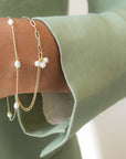 Petite Oval Pearl Chain Bracelet
