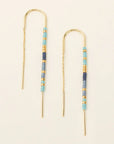 Miyuki Thread Earring - Cobalt Multi/Gold