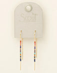 Miyuki Thread Earring - Dark Multi/Gold