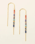 Miyuki Thread Earring - Dark Multi/Gold