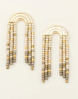 Miyuki Rainbow Fringe Earring - Pewter Multi/Gold