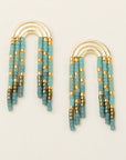 Miyuki Rainbow Fringe Earring - Turquoise/Mint/Gold