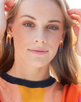 Miyuki Rainbow Fringe Earring - Pewter Multi/Gold