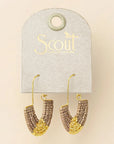 Chromacolour Miyuki U-Hoop Earring | Pewter/Gold