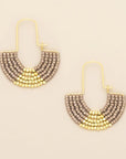 Miyuki U-Hoop Earring: Pewter/Gold
