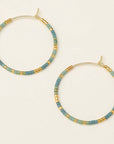 Miyuki Small Hoop | Turquoise/Mint/Gold