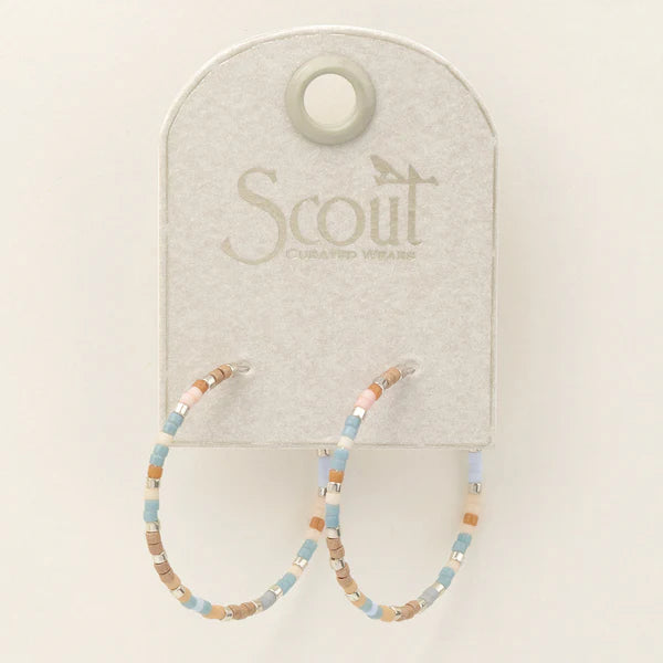 Miyuki Small Hoop - Desert Blue Multi/Silver