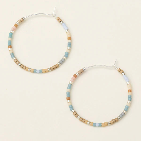 Miyuki Small Hoop - Desert Blue Multi/Silver