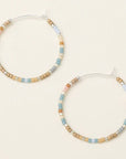 Miyuki Small Hoop - Desert Blue Multi/Silver