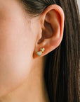 Puff Heart Climber Earrings