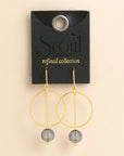 Refined Glass Drop Earrings: Smoke/Gold