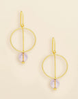 Refined Glass Drop Earrings: Pink/Gold