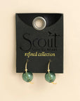 Refined Glass Drop Hoops: Teal/Gold