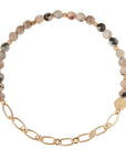 Mini Stone Stacking Bracelet With Chain (Various Colours)