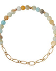 Mini Stone Stacking Bracelet With Chain (Various Colours)